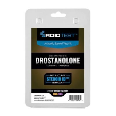 Anabolic steroid test kit packaging.