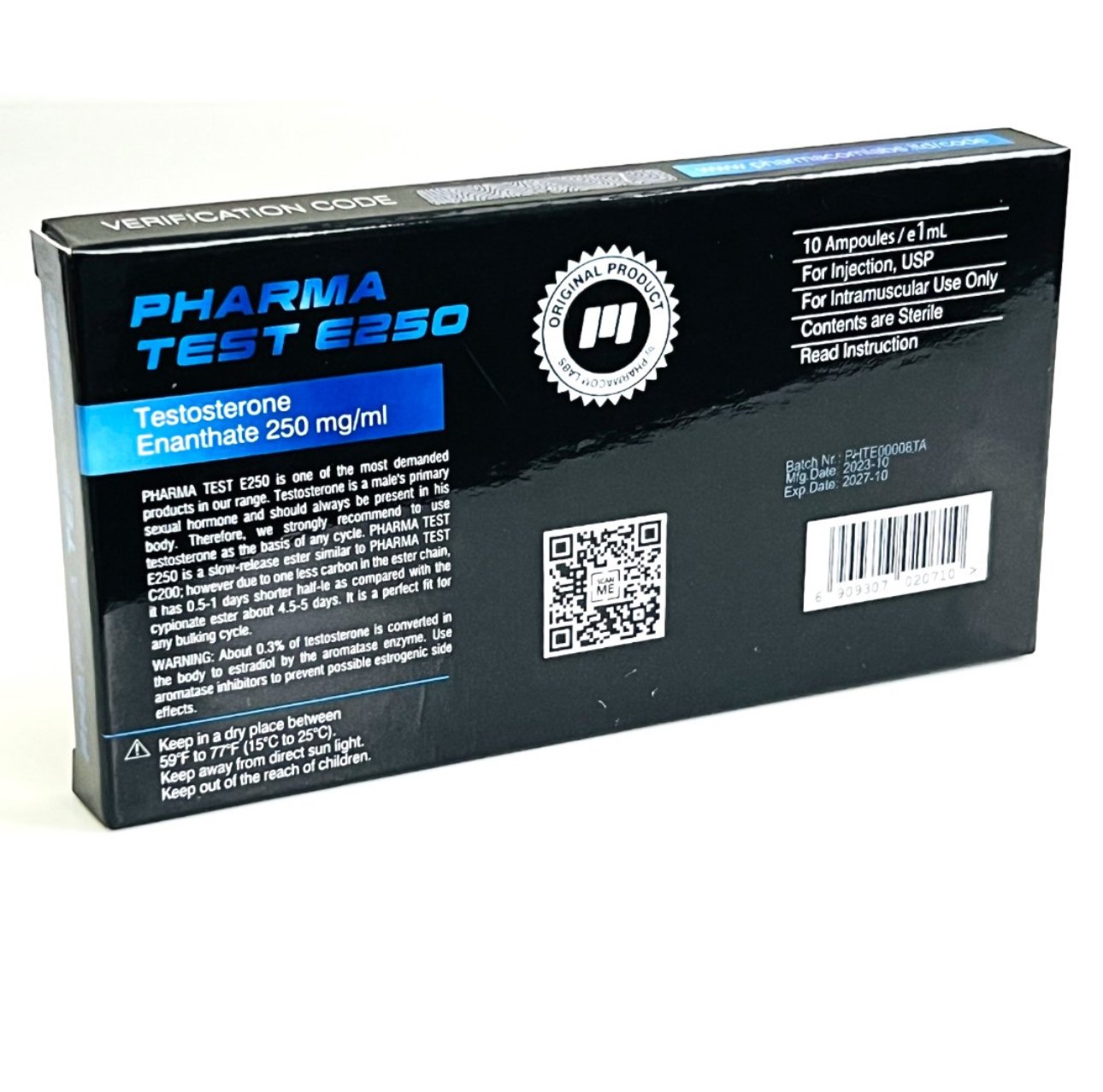 TESTOSTERONE ENANTHATE PHARMACOM AMPOULES (PHARMA TEST E250 PHARMACOM) 250MG